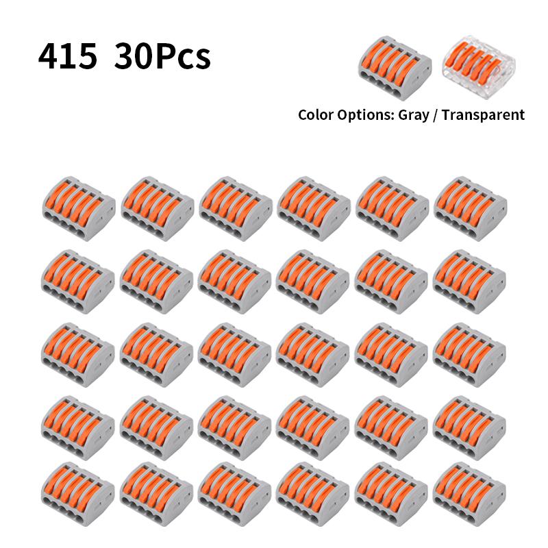 10/20/30PCS 2/3/4/5-Port Assorted Kit Quick Push In Lever Wire Connector Mini Compact Terminal Block 0.08-4mm2 Electrical Wiring