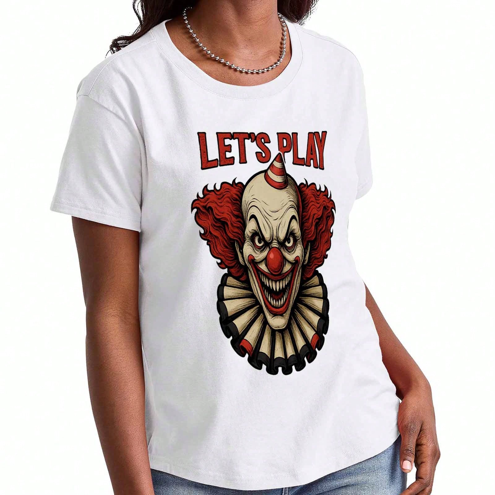 Creepy Clown Face Wounisex s Cotton T Shirt, Premium Cotton Quality Print, Durable, Casual Fashion, Red Nose Clown Graphic Tee, Unique Artistic Design S разноцветный