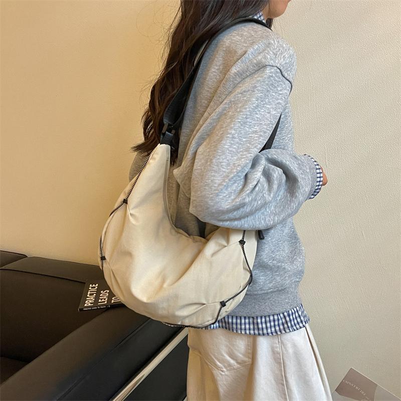 Nylon Shoulder Bag Women's Commuter Crossbody Bag Large Capacity Lightweight Handbag