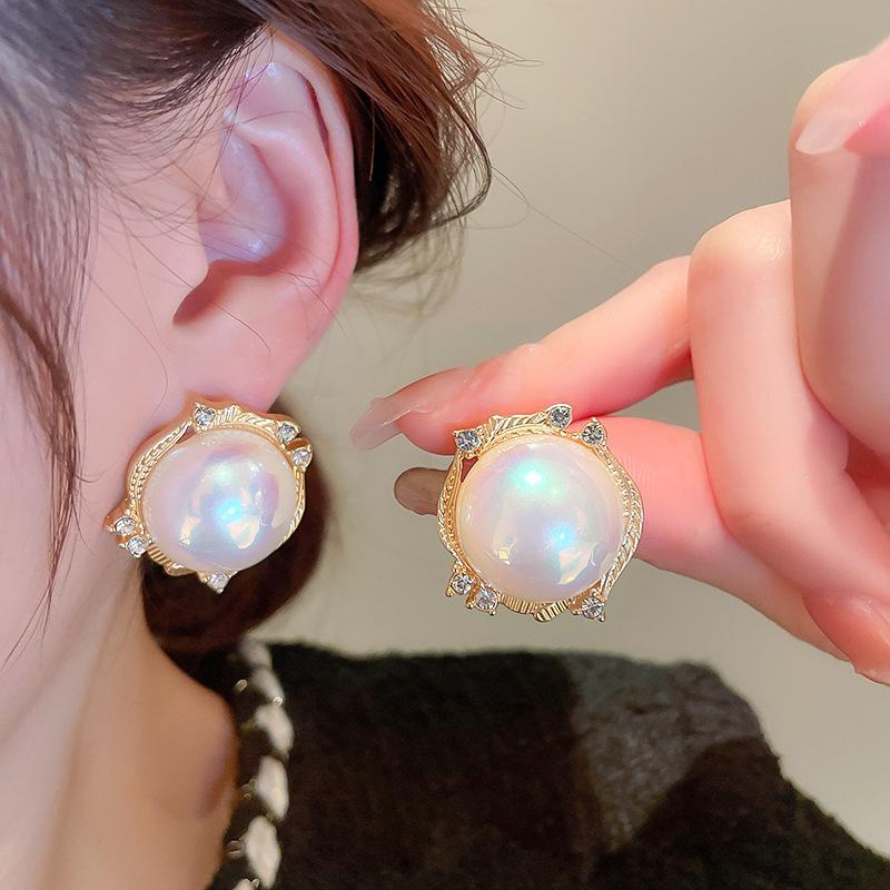 Drop Earrings Set Big Circle Piercings Earrings Jewelry for Women Imitation Pearl Hoop Cute Ear Buckle