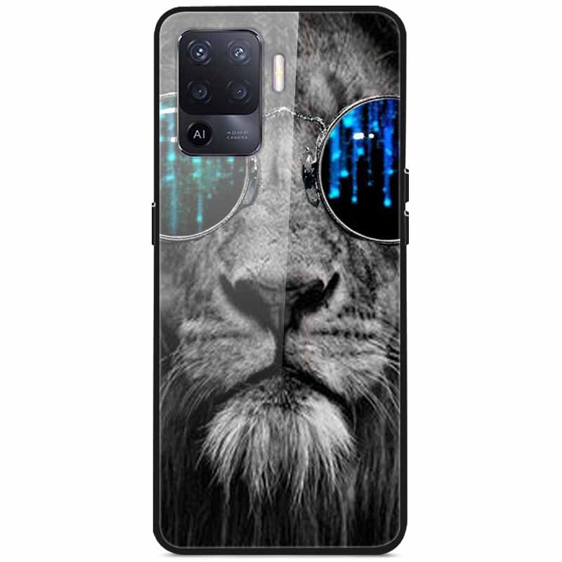Tempered Glass Case For Oppo Reno5 Lite Hard Back Cover for Oppo Reno 5 Lite Luxury Painted Reno5Lite Funda 6.43'' Shockproof