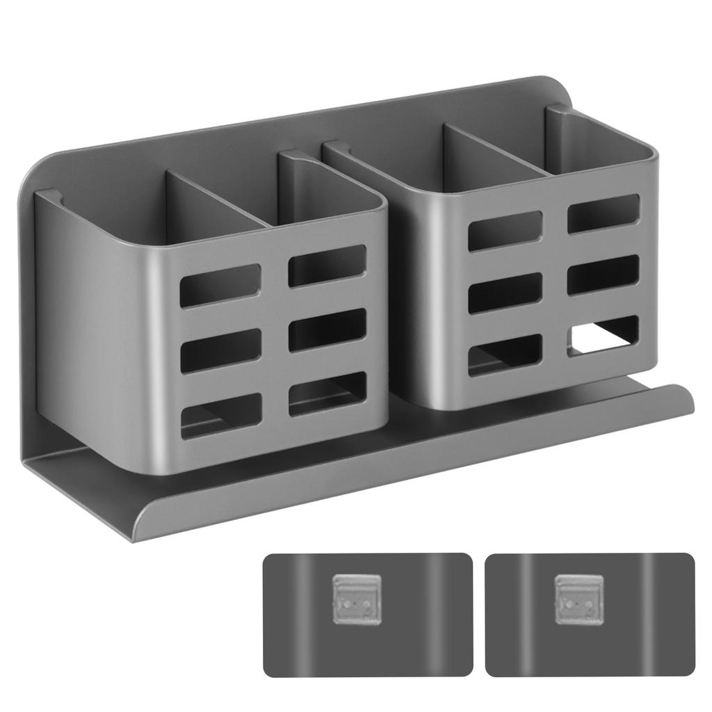 Toothbrush Holder Wall Mounted Self Adhesive Bathroom Toothpaste Cup Electric shaver Storage Rack Aluminum Alloy Holder