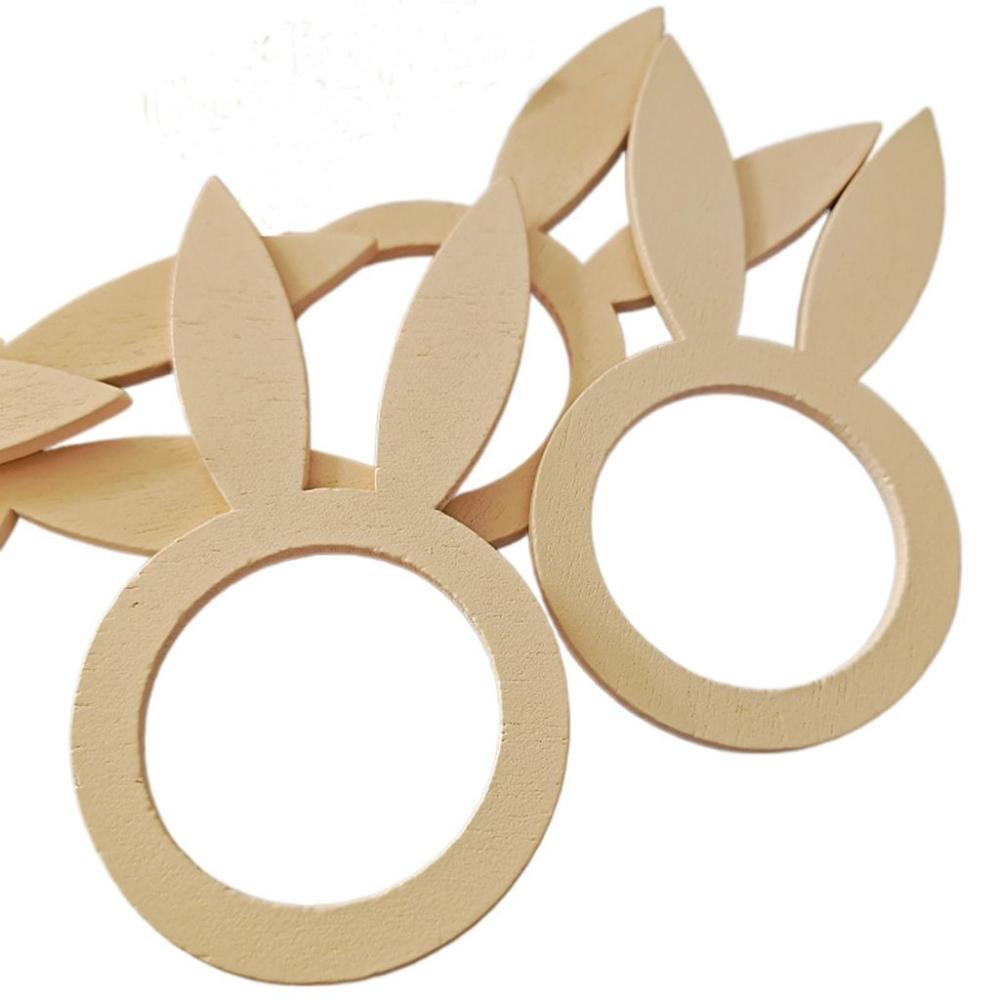 Pcs/pack Fashion Restaurant Layout Crafts Smooth Rabbit Pattern Easter Napkin Rings Table Decor Napkin Buckle Easter Supplies