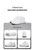 Men's Invisible Lift Casual White Leather Sneakers - Breathable, Soft Sole, Year-Round Wear