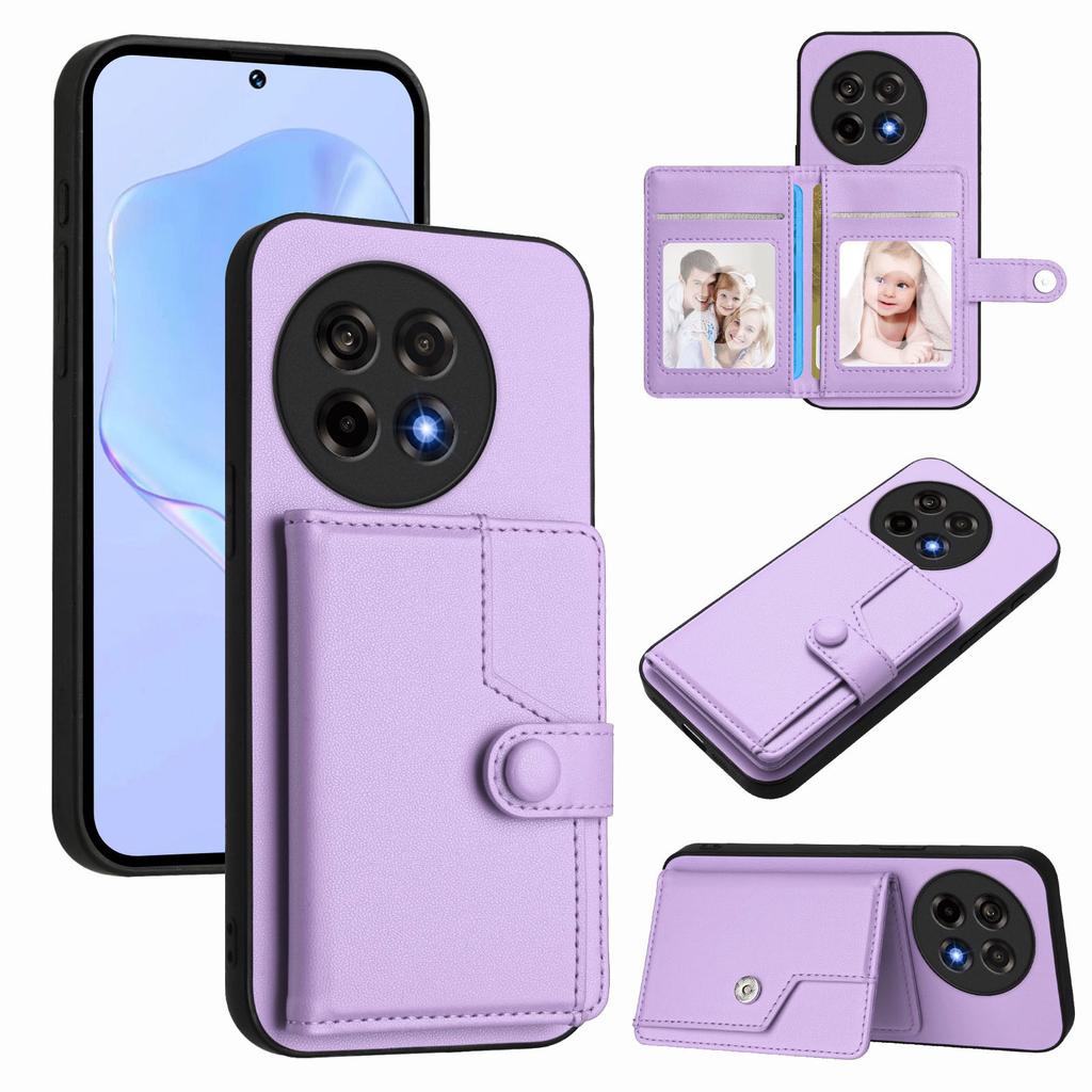 For OnePlus Ace 5 Pro 5G/OnePlus 13R 5G/OnePlus Ace 5 5G Case RFID Blocking Card Holder Kickstand TPU + PU Leather Phone Back Cover