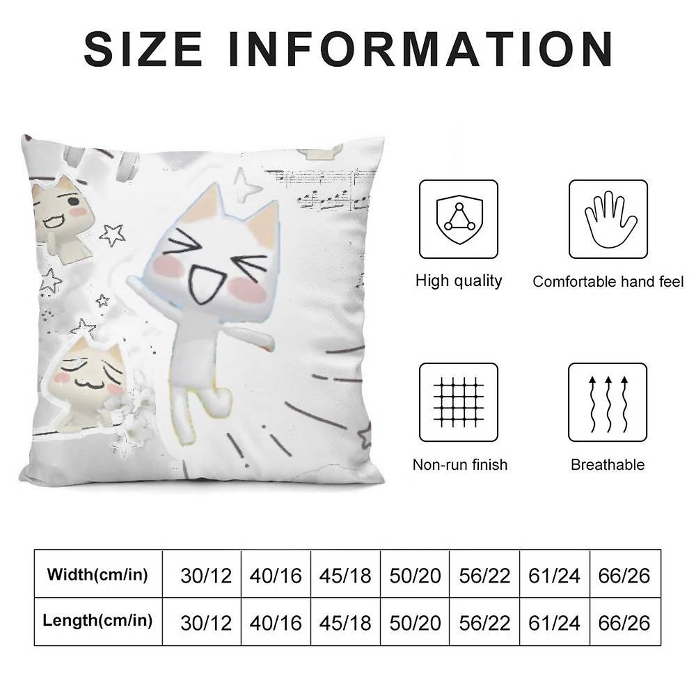 Cartoon Cute Toro Inoue Cat Pillow Case 3D Print Polyester Fiber 40*40cm Home Sofa Throw Decoration Festival Gift