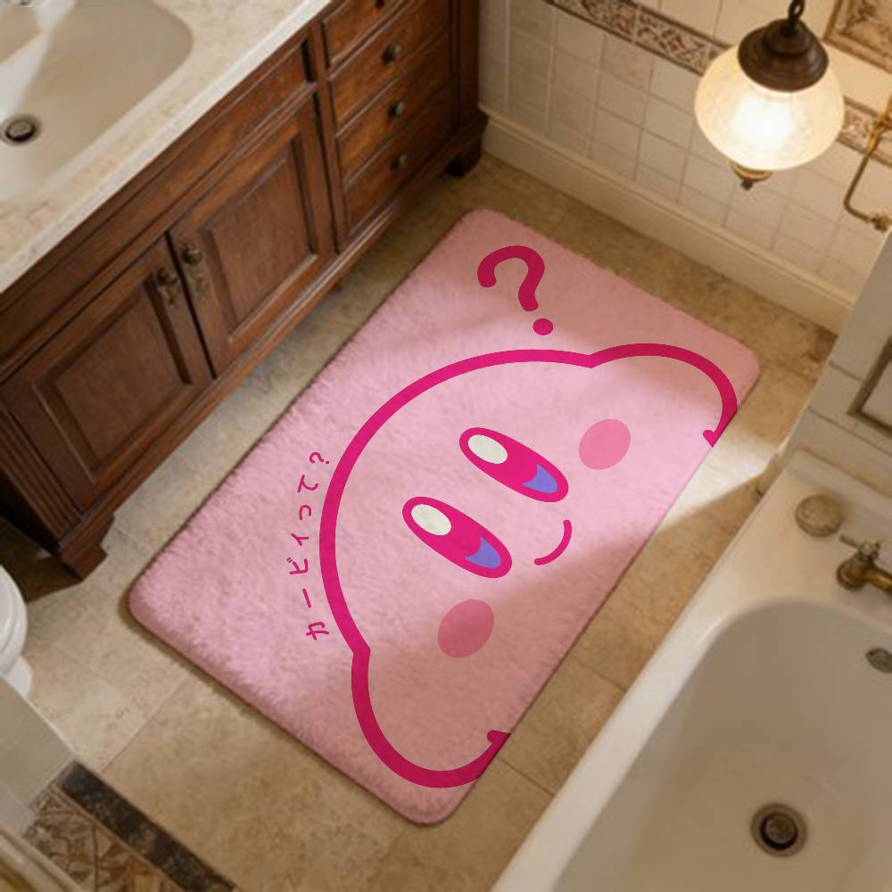 Pink Cute K-Kirbyes Floor Mat Cheaper Anti-slip Modern Living Room Balcony Printed Bedside Mats
