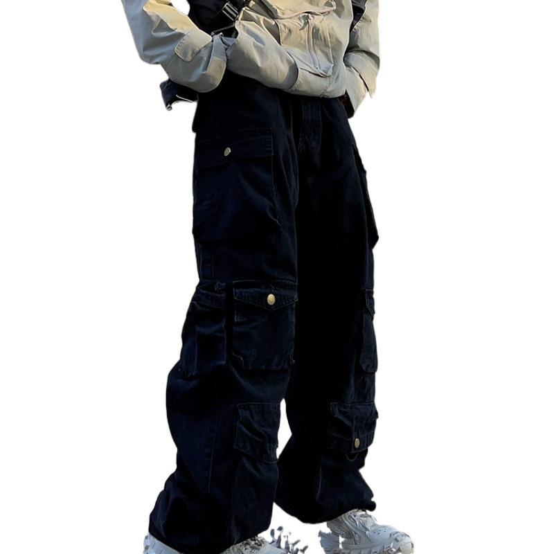 Men's Trendy American Retro Multi-Pocket Wide-Leg Overalls