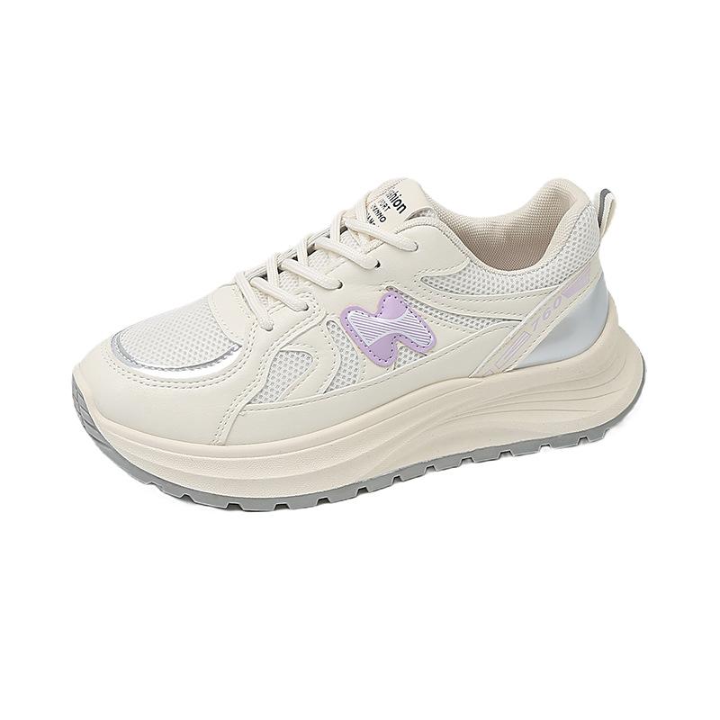 Popular thick-soled dad shoes for women 2025 autumn new mesh breathable soft-soled comfortable and versatile sports and leisure shoes