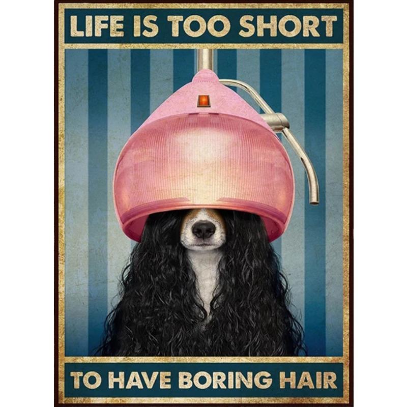 Make Dogs Pretty Posters, Dog Groomer Gift, Pet Grooming Hair Salon Poster Decor,Vintage Decor Wall Art Prints Canvas Painting