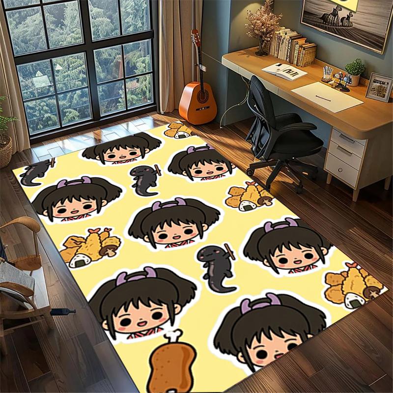Large Area Floor Mat Rug "Spirited Away" Non Slip Washable Carpet Bedroom Gamer Room Decor—kwq91
