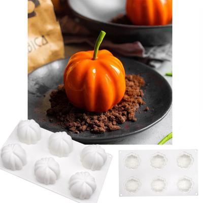 Stampo in silicone per zucca di Halloween 6 con stampo per mousse a forma di bocciolo. Stampo per torta in pietra profumata