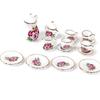 Moin Moin Miniature 112 Scale Dollhouse Dishware 15-Piece Set Ceramic Accessories Decorative Interior Flower Pink Cutlery Pot Tea Cup Doll Figure