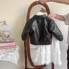 Girls' Leather Jacket with Jacquard Midi Cake Skirt - Spring/Autumn Fashion (AQA086-AQA087)