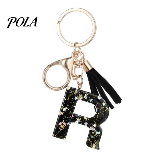Portable Keychain Pendant Pendant, Sequins Star Letter A-Z Charm with Tassel, Key Chain Alphabet Initial Metal Keyring for Handbag Backpack