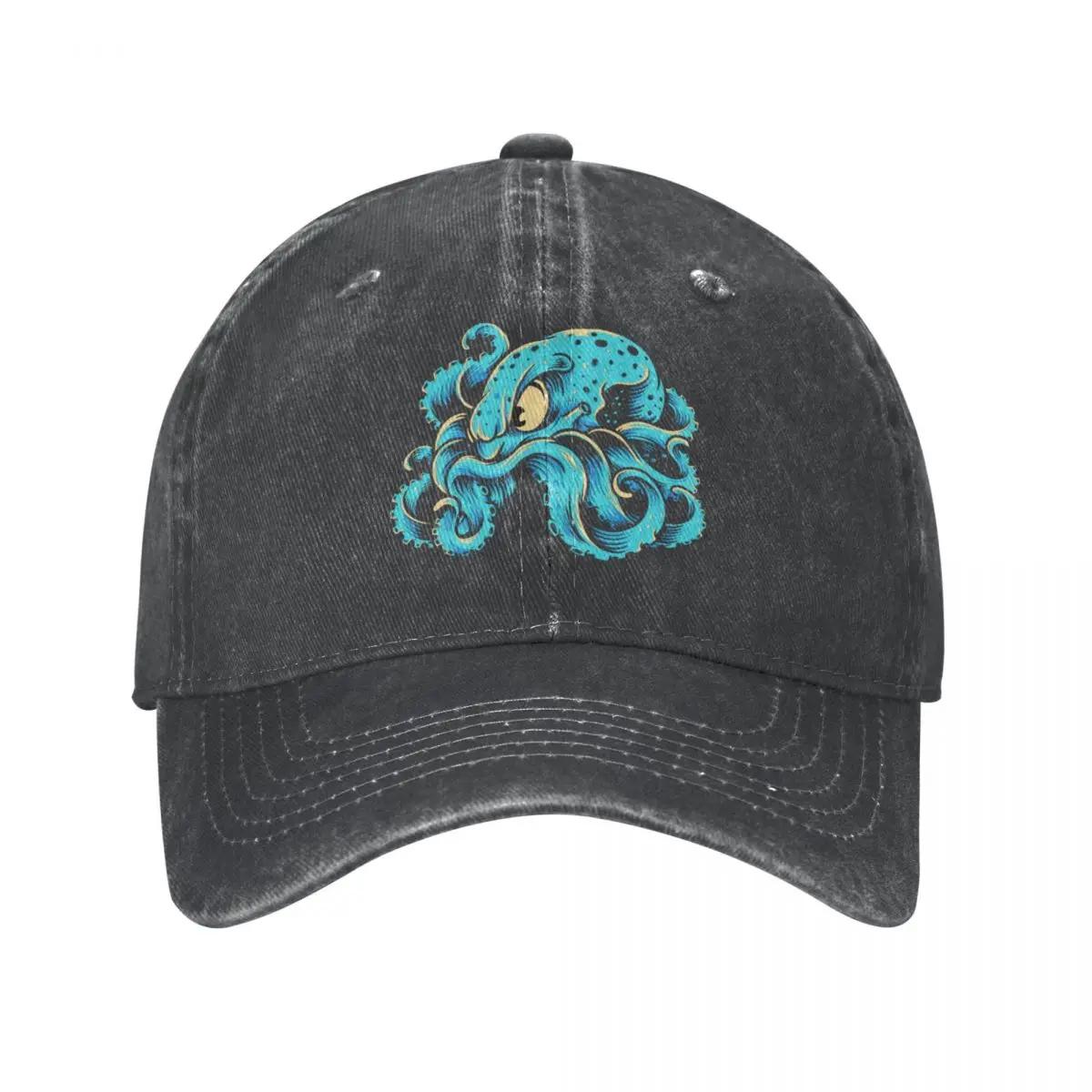 Furious Blue KrakenCap Cowboy Hat Cap Hat Adjustable Sun Cap Men Golf Wear Women s