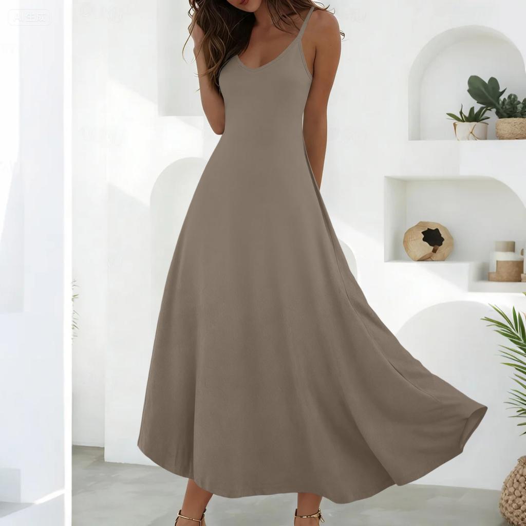 Summer Dresses For Women Dresses Long Flowy A Line Sleeveless Sundresses With Pockets