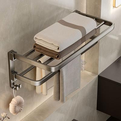Koupelnový úložný regál Držák na ručníky Držák na koupelnové ručníky Stojan na ručníky Nástěnný bez vrtání Koupelnový záchodový stojan na ručníky
