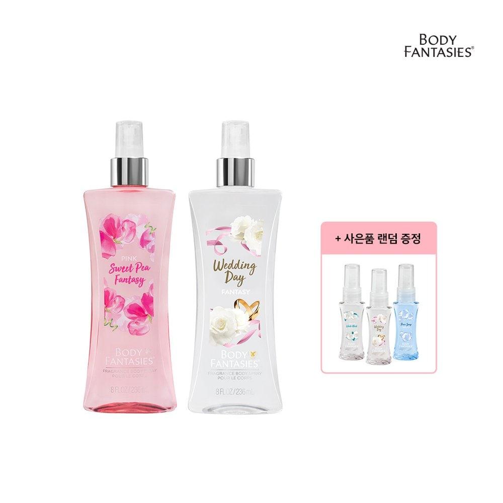 

[BODY FANTASIES] Fragrance Body Mist 236ml - 1+1 Pink Sweet Pea + Wedding Day (29ml random gift)