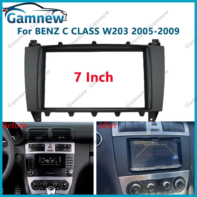 7 Inch 2DIN Car Fascia Radio Panel For Benz W203 2004-2007 CL203 W209 W463 Frame Kit Install Facia Face Plate