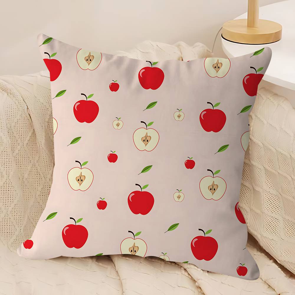 Cartoon-Apfel Einfaches Personalisiertes Bild Text Heimdeko Kissen Haushaltsgeschenke 45x45cm