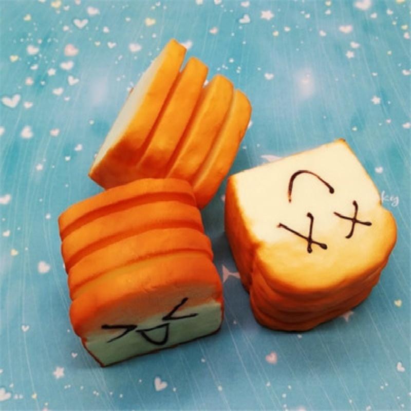 Miękki Tost PU Wielowarstwowy Chleb Uchwyt na Telefon Komórkowy Zabawki Dekompresyjne Prezenty Półki Ręcznie Cięte