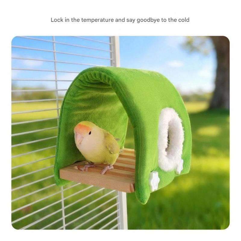 Parrots Hideaway Bed Perch Bird Stand Cage Toy House Rack Toy Grinding Perch Birdhouse Supplies
