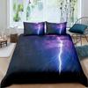 Lightning Duvet Cover Set Sea Wave Natural Disasters Sea Landscape Bedding Set Dark Clouds King Size Polyester Comforter Cover