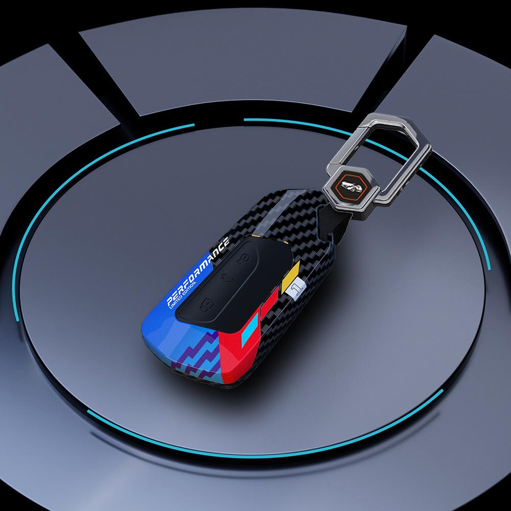 Abs Carbon Car Key Case Cover Shell Fob For Volkswagen Vw Golf 8 Mk8 Id-4 Id-6 For Skoda Octavia A8 For Seat Leon Fr Mk4 Cupra