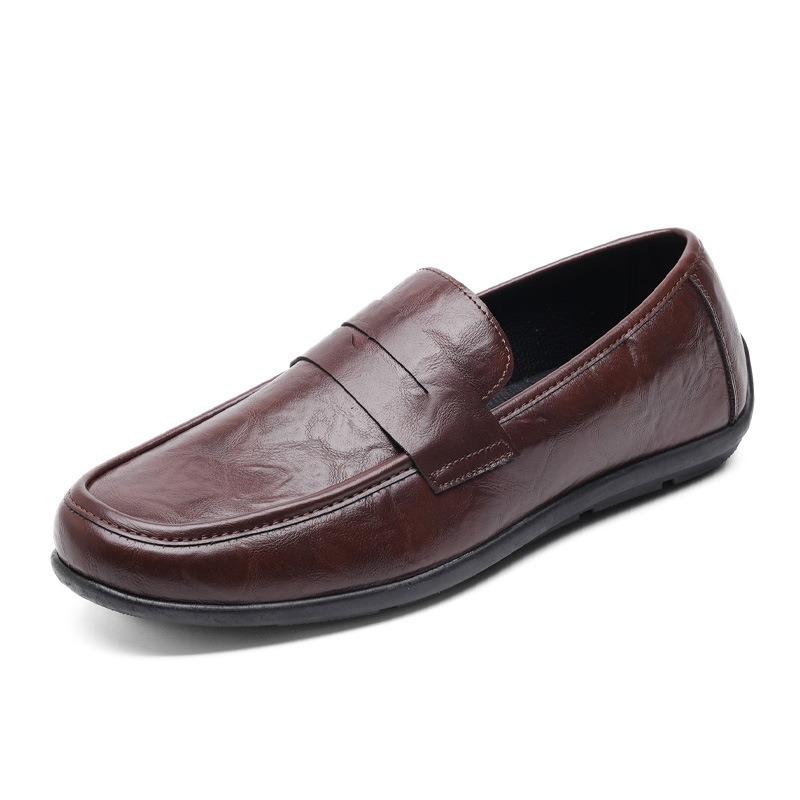 One-pedal Lazy Business Casual Leather Shoes High-end Men's British Soft-soled Breathable Doudou Shoes Men