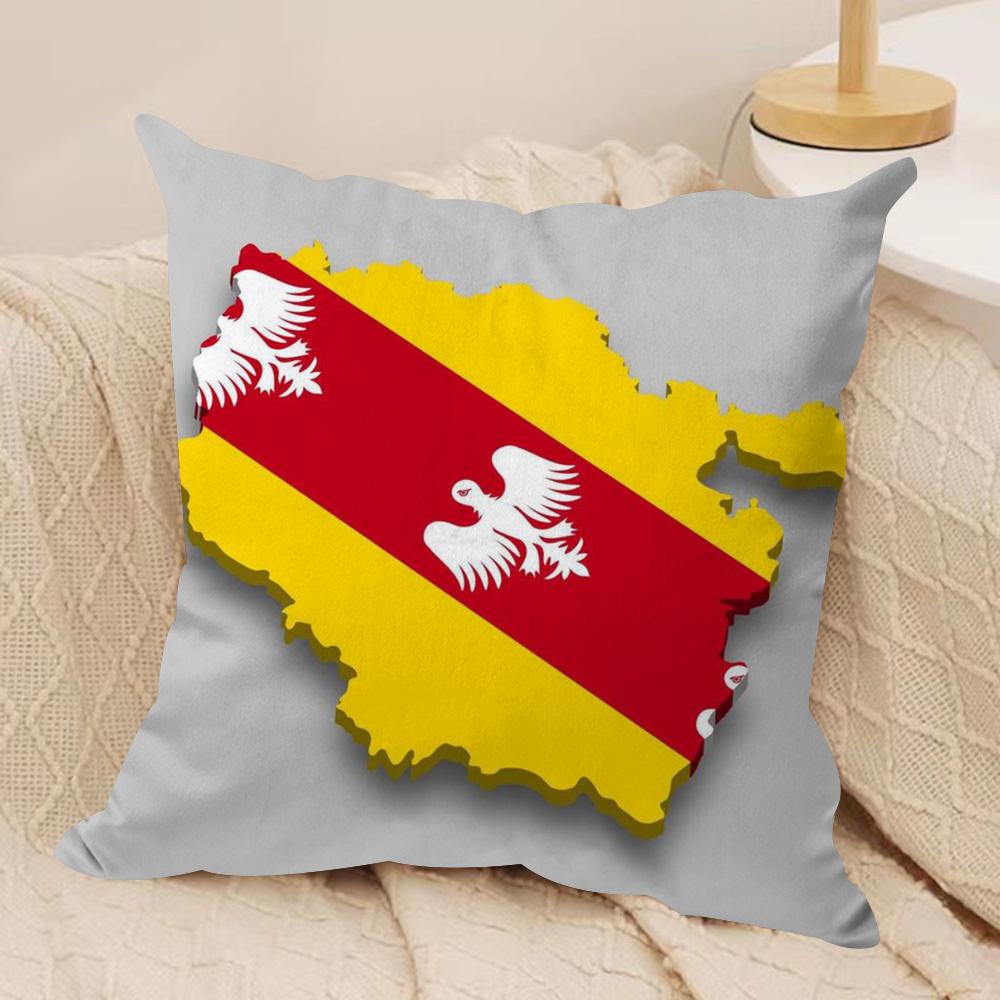 France Lorraine Region Cushion Cover Silky Short Plush Double-Sided Printed Pillow Case for Sofa All Seasons Home Decor Gift