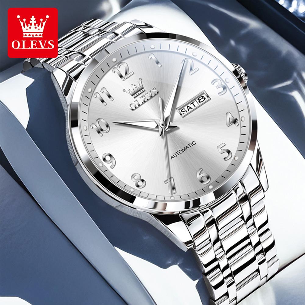 OLEVS Men's Watches Top Brand Business Fashion Original Automatic Mechanical Watch for Man Simplified Arabic Scale Waterproof