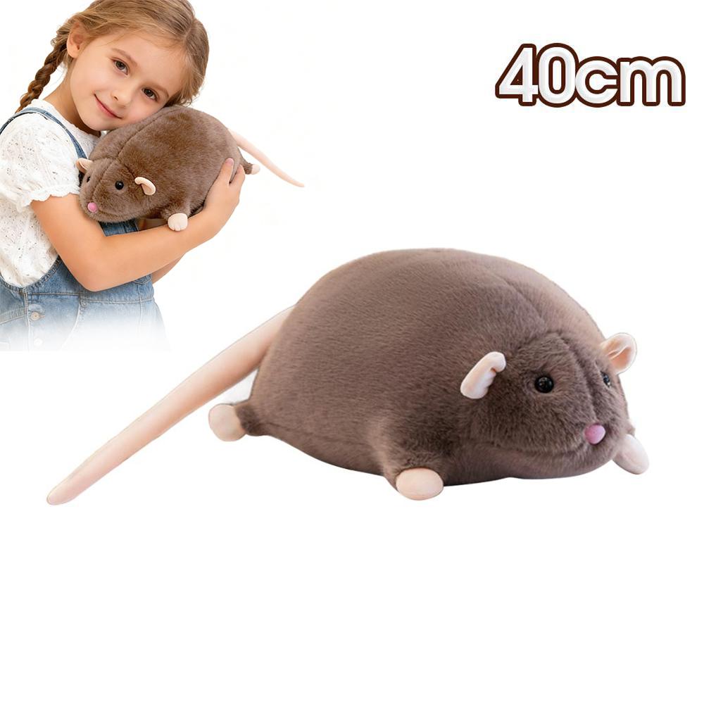 

40cm Cartoon Fancy Rat Plush Toy Brown Grey White Cartoon Home Office Garden Table Bed Pillows Soft Plush Mouse Festival Gifts коричневий