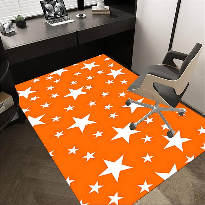 1PC Stars Orange Extra Large Non Slip Floor carpet, Office, family, Studio Large Area Rug Indoor Rugs, Bold Statement Piece