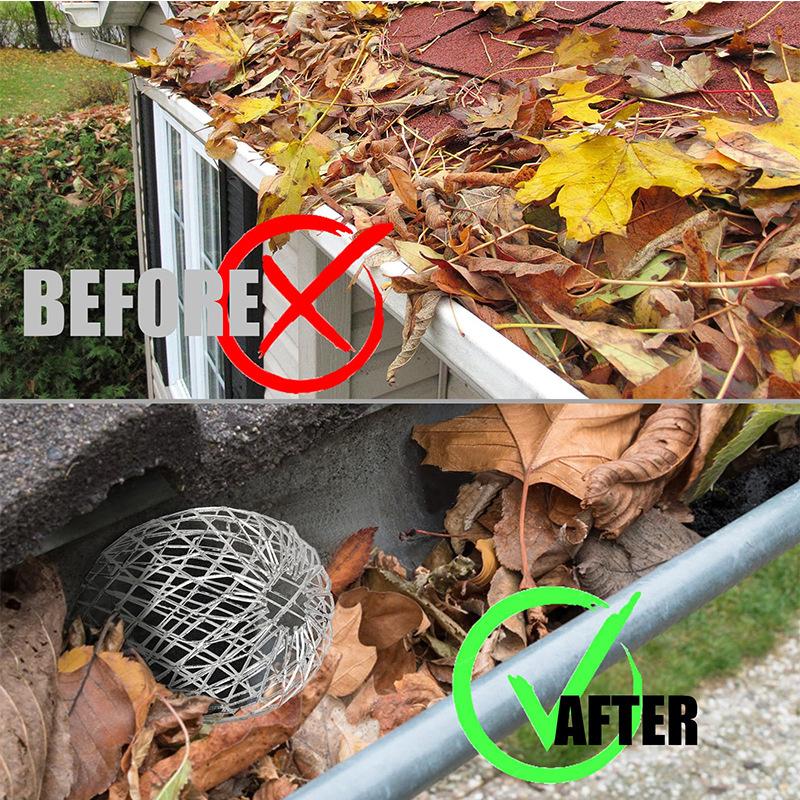 Gutter Drainage Leaf Filter Durable Anti-Clog Roof Pipe Strainer Reusable Floor Drain Guard for Residential Yard Use