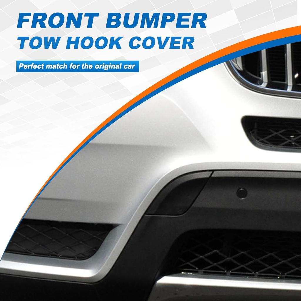 Front Bumper Tow Hook Cover Cap Towing Eye Fit for BMW X3 F25 20112012 2013 2014 51117210474 Trailer Cover (Matte Black, Right Passenger Side)