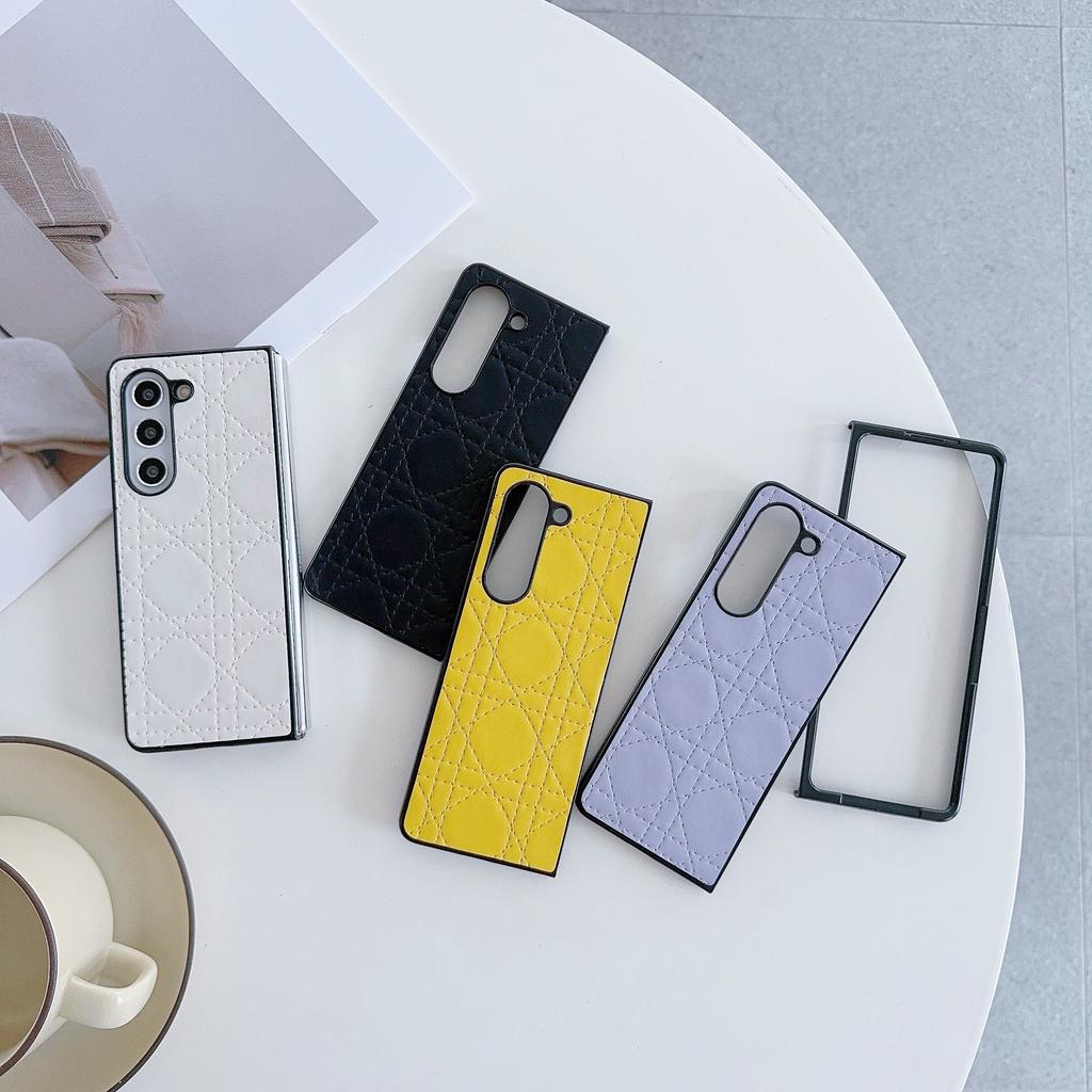 For Samsung Galaxy Z Fold6 5G Case Two-Piece Leather Coated PC Phone Cover Stitching Pattern