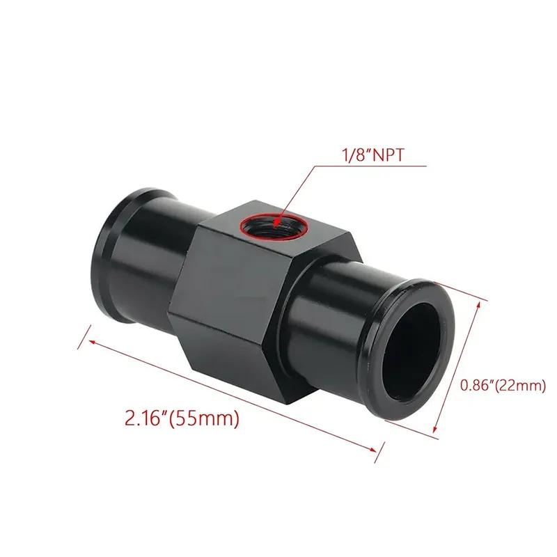 Black Water Temp Gauge Radiator Temperature Water Temp Joint Pipe Sensor Hose Adapter 18MM 20MM 22MM 24MM Interior Parts