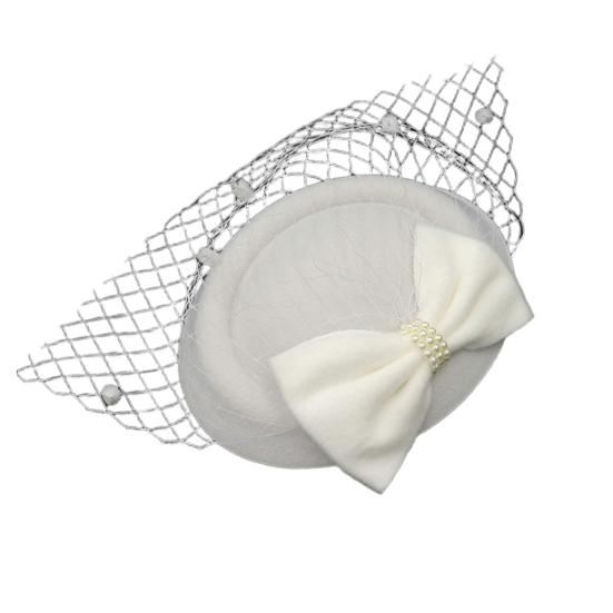 Fascinators Hat for Women Ladies 20s 50s Vintage Pillbox Hat Bridal Wedding Cocktail белый