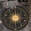 1pc Vintage 3D Sun Ball Print Outdoor Round Rug - Non-slip Floor Mat, Crystal Velvet for Patio, Garden, Bedroom, Living Room