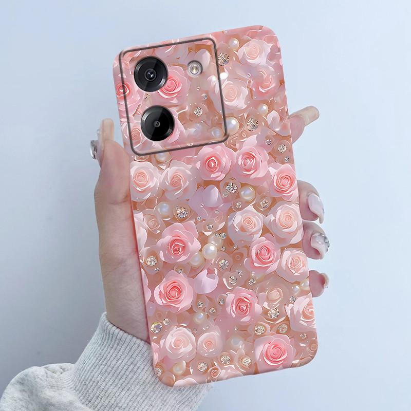 For Xiaomi Poco M7 Pro 5G Phone Case Fashion Flower Girl Design Soft Silicone TPU Back Housing for Poco M 7 Pro M7Pro 5g Covers