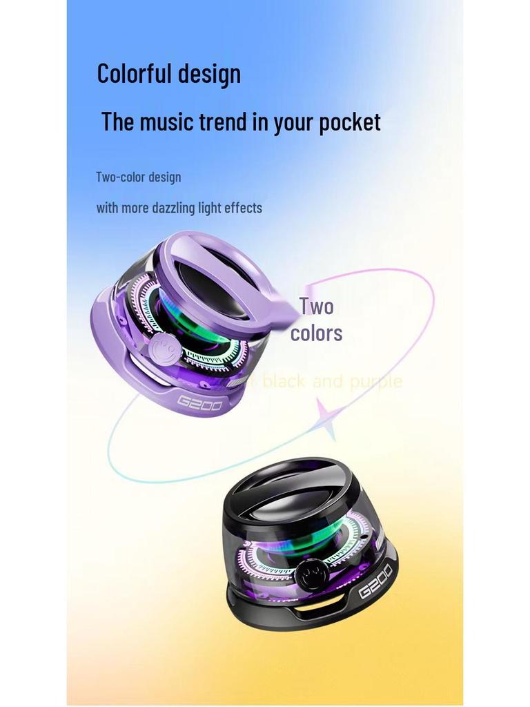 G200 Bluetooth Speaker with Magnetic Adsorption - Portable Mini Speaker with Lighting and Subwoofer