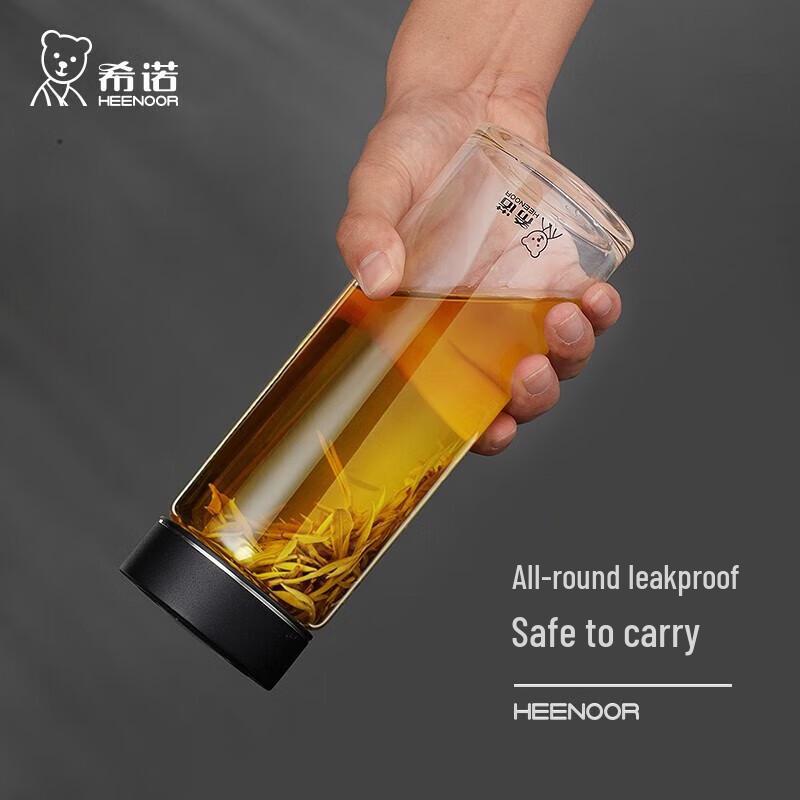 Heenoor Portable Single-Layer Borosilicate Glass Tea Cup