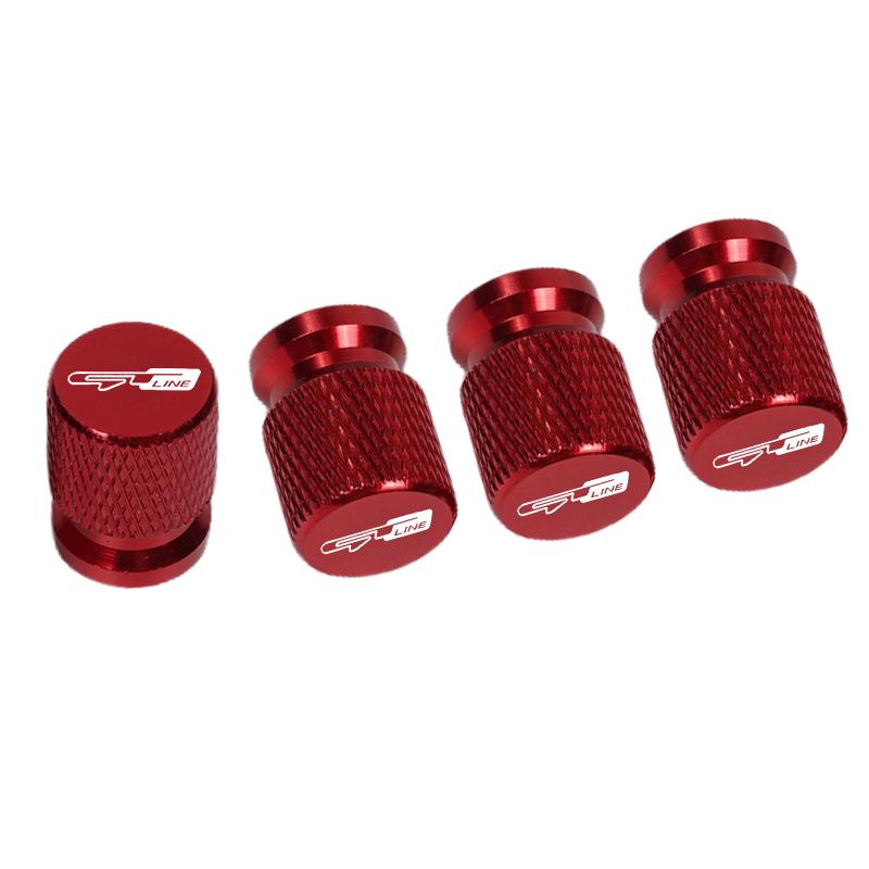 AANC1 4pcs Car CNC Aluminum Tire Valve Air Port Stem Cover Caps For Kia GT Line Sportage Ceed Picanto K5 K3 Stonic Accessories