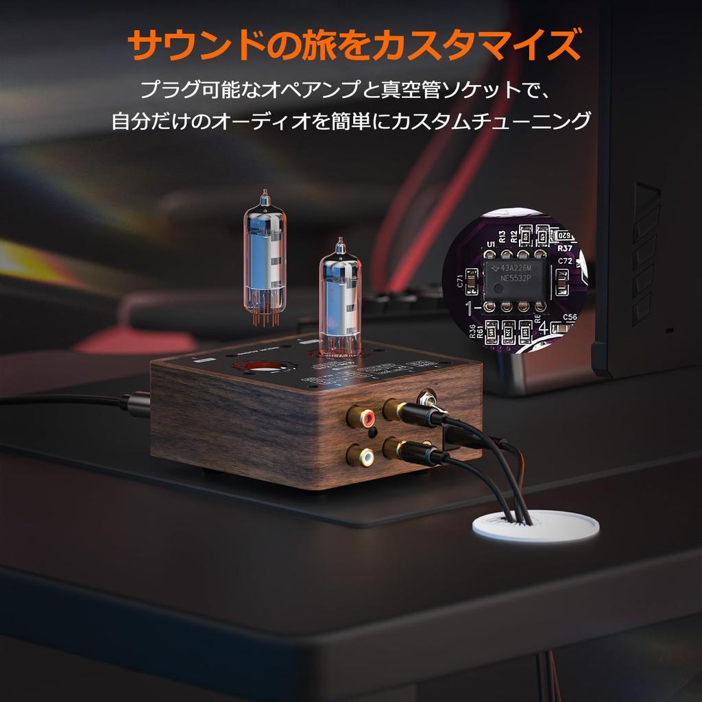 Nobsound P5 HIFI Vacuum Tube Headphone Dual Mono 200V High Voltage Replaceable Vacuum Low for Audiophiles Amplifier Design, 4.4mm & 6.35mm Output,
