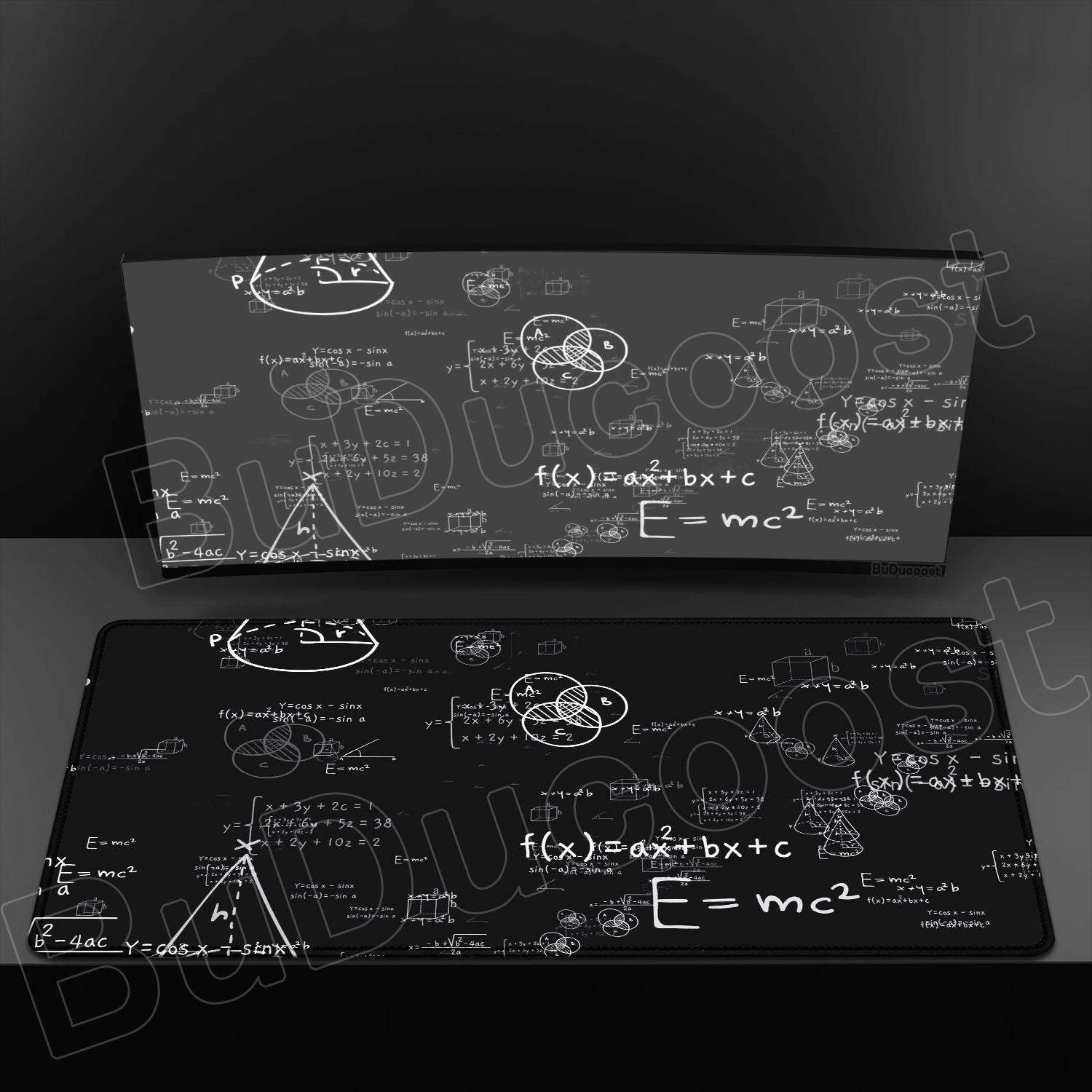 

E=mc2 Formula Scientific Anti Slip Rubber Mouse Pad Game Office Keyboard Desk Pad Student Self-study Desk Carpet Pad 300x600x2mm