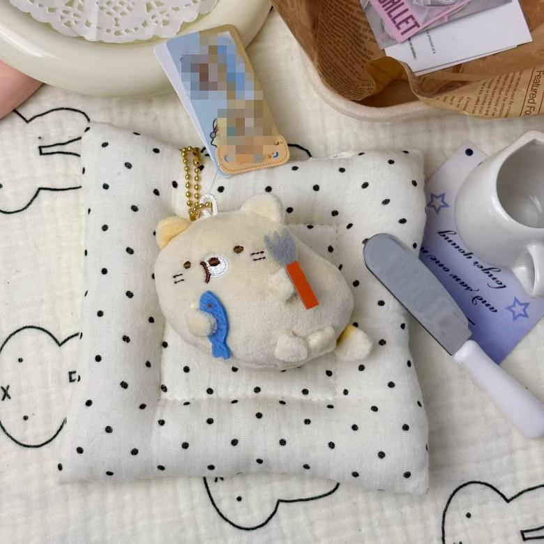 Animal Plush Dolls: Cats, Penguin, Pork Cutlet, and Bear. Hand-Held Bags & Charms