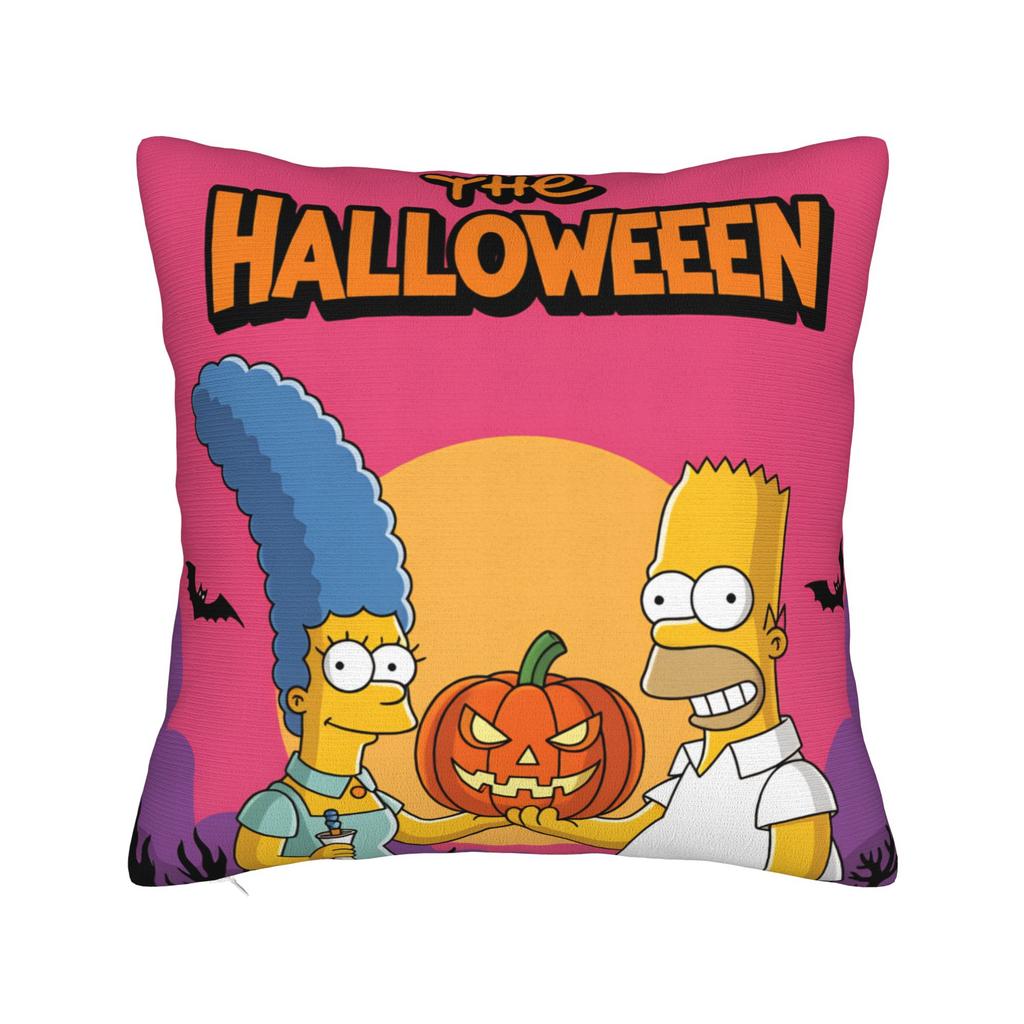 Pillow Cover SSimpsons Spooky Springfield Shenanigans Halloween Novelty Pillow Case For Couch Sofa Bedroom Pillowcases