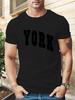 """YORK"" Grafik-T-Shirt - Rotes Lässiges Sommer-T-Shirt mit Kräftiger Schwarzer Schrift"