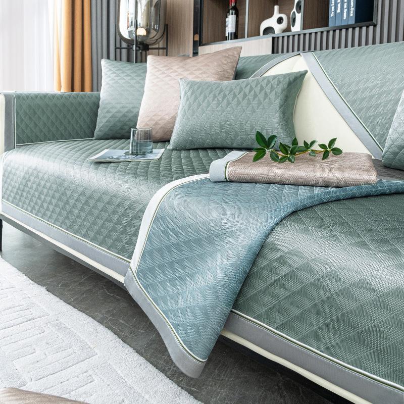 Ice Silk Sofa Cushion Summer Seat Cushion for Summer Summer Cool Pad Non-Slip Leather Sofa Cover Backrest Cover Towel